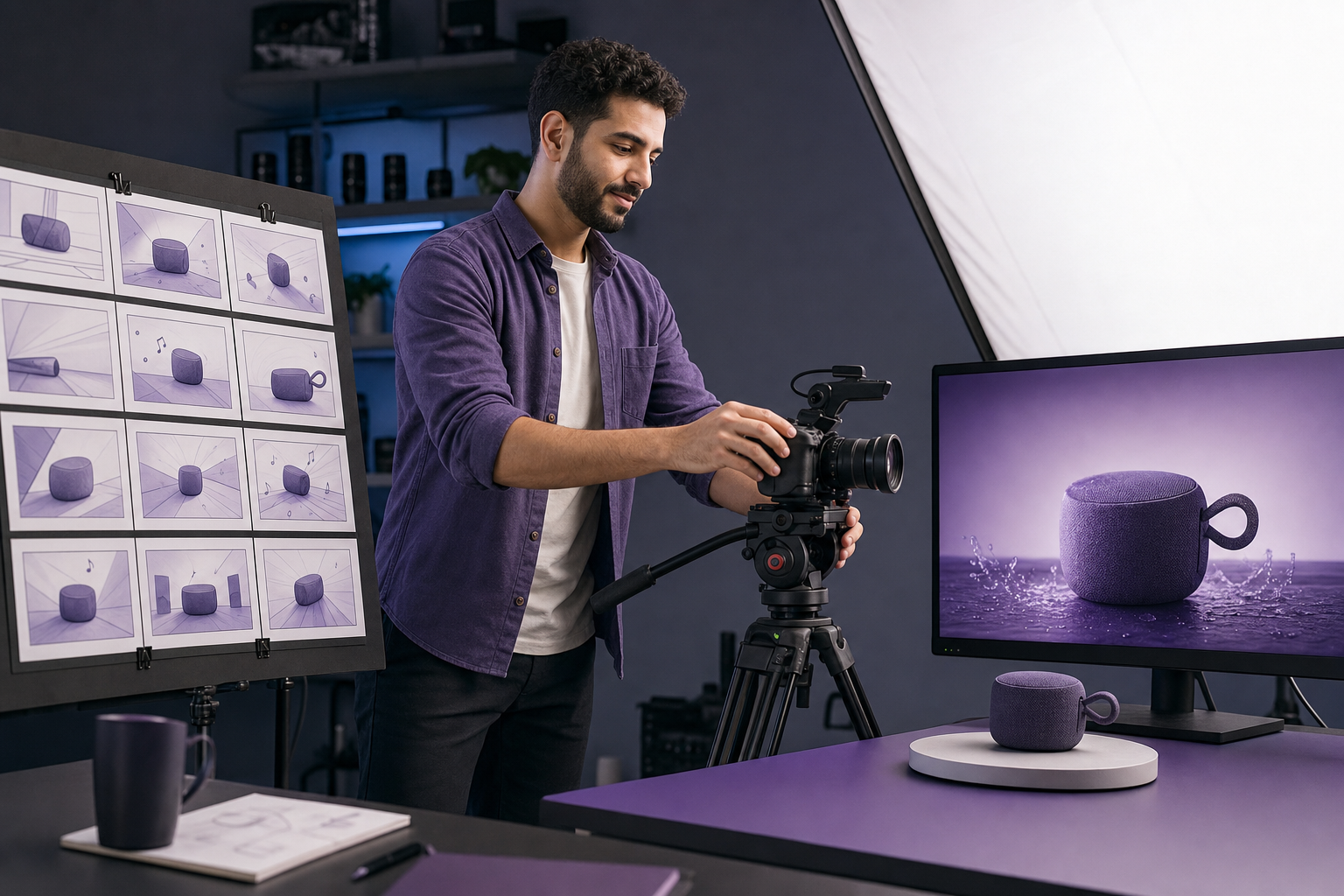 Video ad storyboard workflow for a wireless speaker